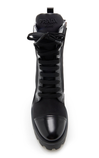 Monolith Leather and Nylon Ankle Boots