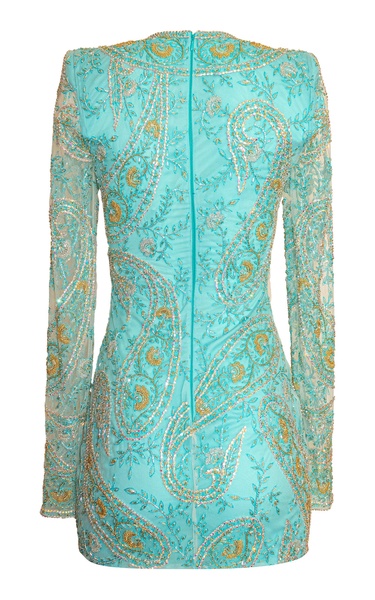 Paisley Beaded Mini Dress