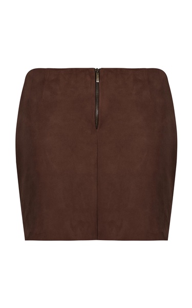 Buffalo Robe Gathered Suede Mini Skirt