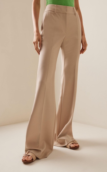 Rhein Wool Crepe Wide-Leg Pants