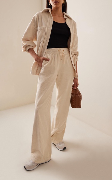 Jill Corduroy Cotton Wide-Leg Sweatpants