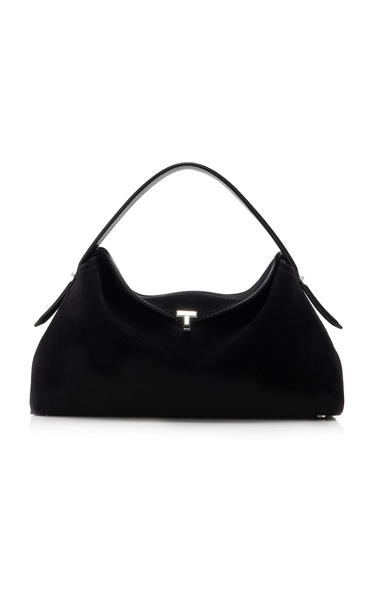 T-Lock Suede Top Handle Bag