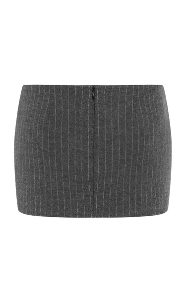 Pinstriped Wool Mini Skirt