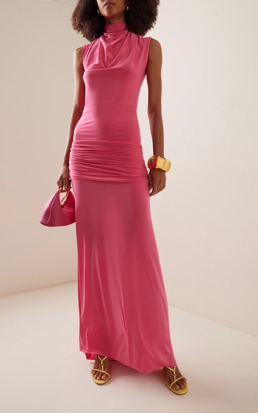 Exclusive Hesc Open-Back Jersey Maxi Dress