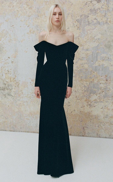 Off-The-Shoulder Velvet Gown