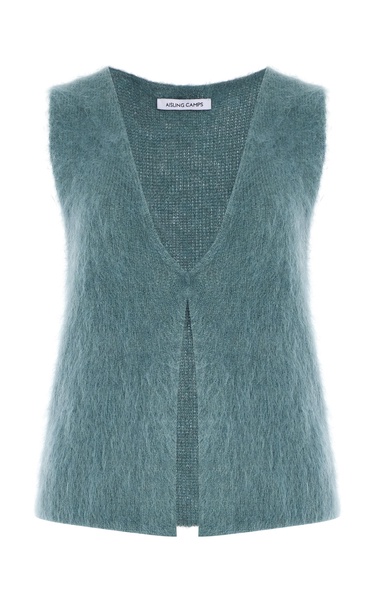 Brushed Mohair-Blend Vest