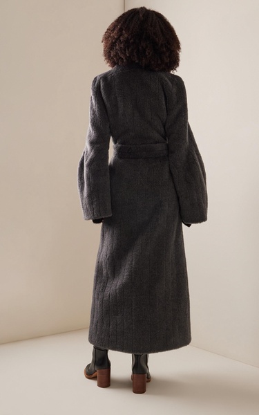 Barring Plush Wool-Blend Robe Coat