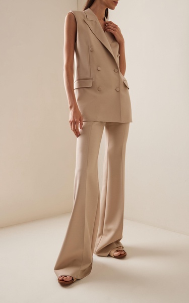 Rhein Wool Crepe Wide-Leg Pants