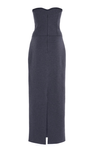 Strapless Wool-Blend Maxi Dress