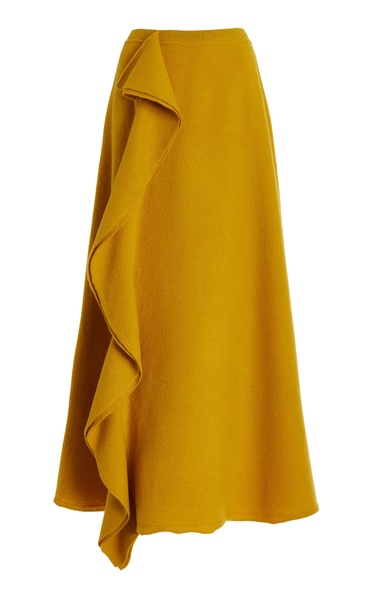 Mireya Ruffled Merino Wool Maxi Skirt