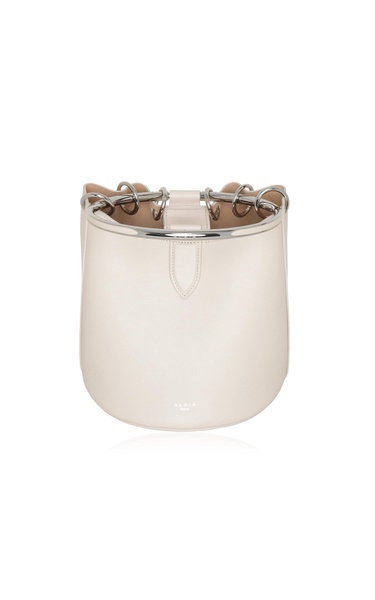 Ring-Handle Leather Bucket Bag