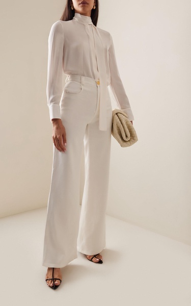 High-Rise Crepe Straight-Leg Pants