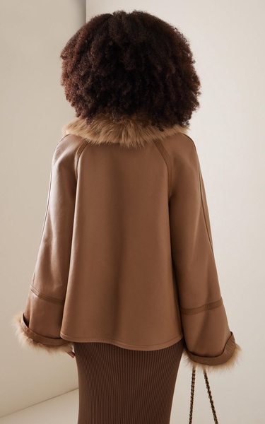 Odellies Fur-Trimmed Shearling Coat