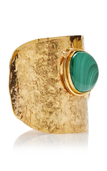 Openwork II Malachite 22k Gold Cuff