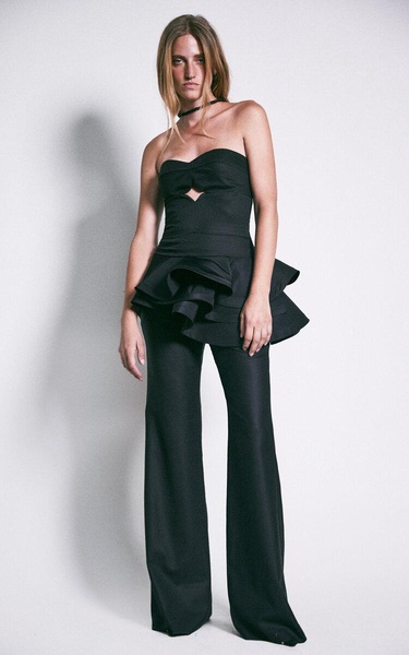 La Valiente Stretch Cotton Wide-Leg Pants