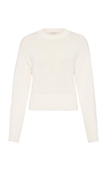 Ribbed-Trim Cotton-Blend Sweater