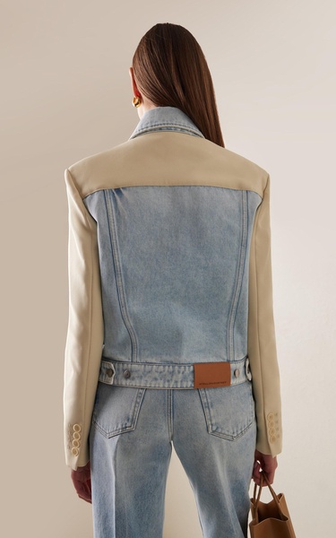 Paneled Denim and Twill Jacket