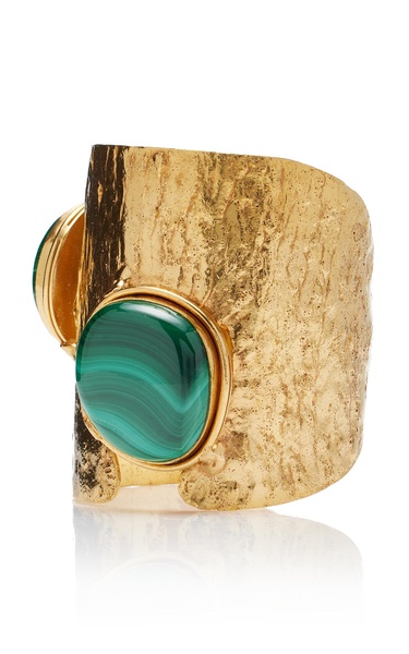 Openwork II Malachite 22k Gold Cuff