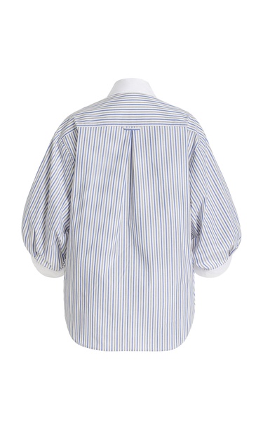 Gemma Oversized Puff-Sleeve Striped-Cotton Shirt