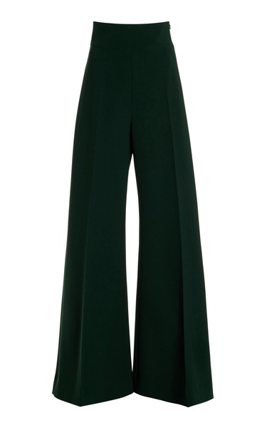 Stretch-Wool Straight-Leg Pants