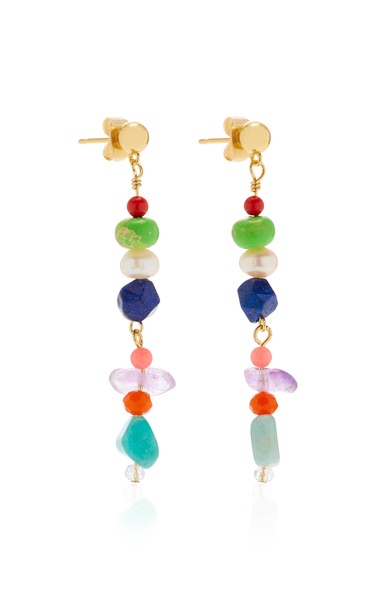 Rock My World 18K Gold-Plated  Multi-Stone Earrings