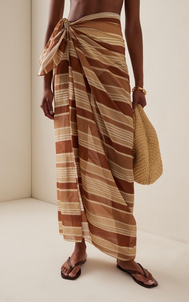 Exclusive Striped-Cotton Pareo