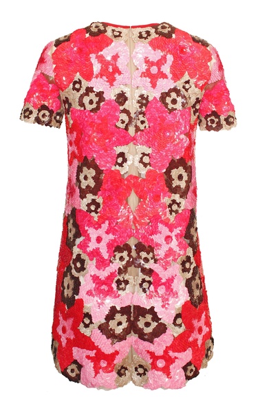 Floral Sequined Shift Dress