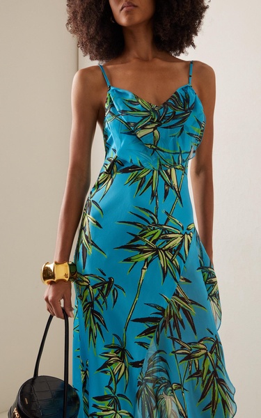 Exclusive Printed Silk Midi Dress