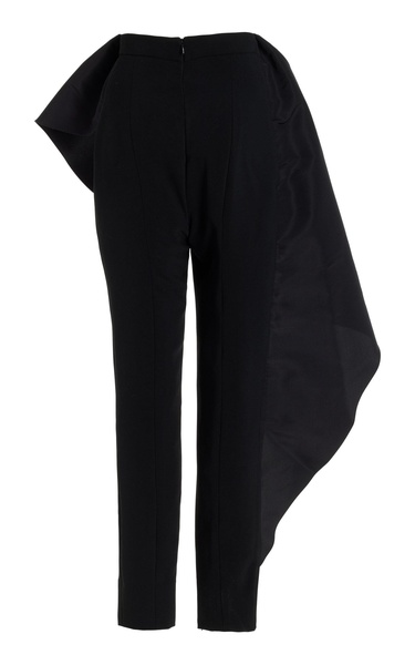 Drape-Detailed Skinny-Leg Pants