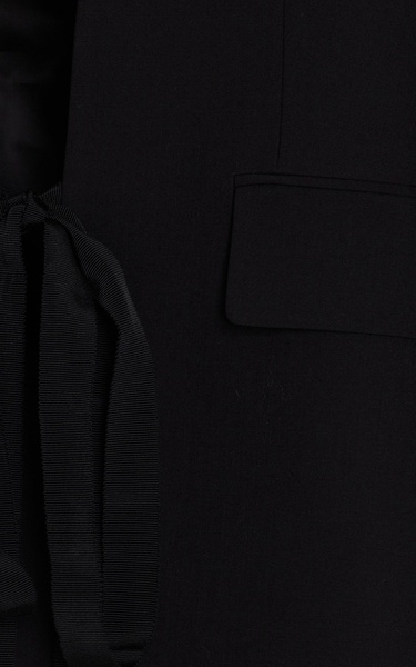 Scarf-Detailed Twill Blazer