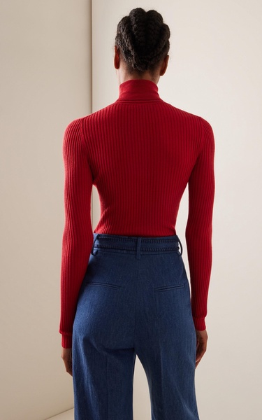 Peppe Ribbed-Knit Cashmere-Silk Turtleneck Sweater