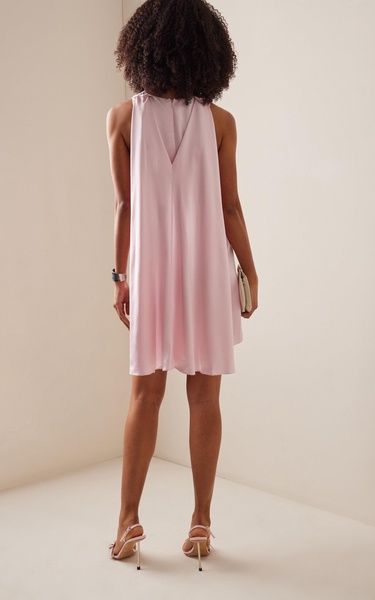 Exclusive Convertible Silk-Satin Mini Cape Dress