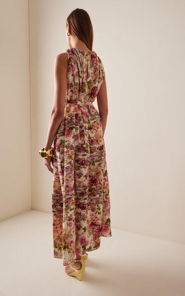 Sabine Floral-Printed Silk Crepe Midi Dress