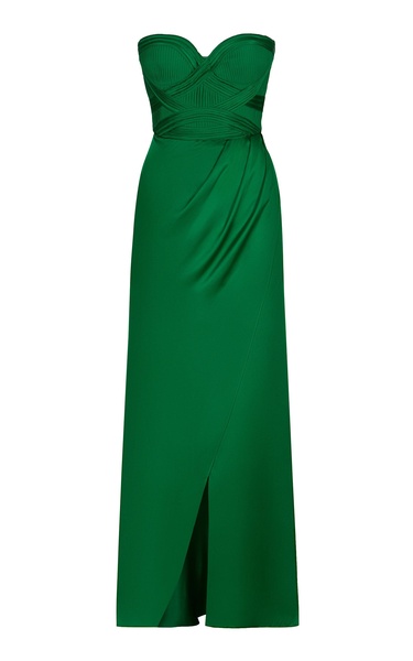 Color De Mi Tierra Silk Bustier Maxi Dress