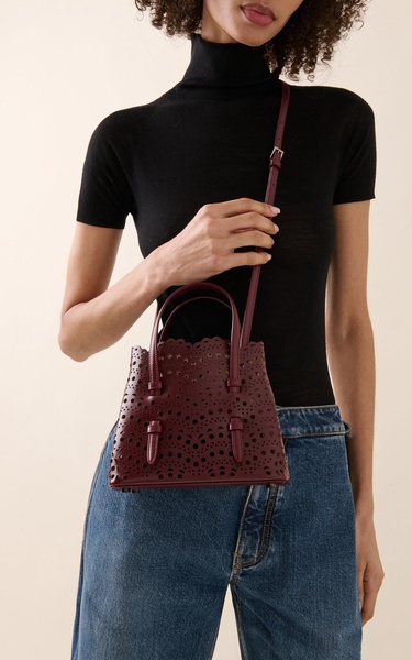 Mina 20 Laser-Cut Leather Top Handle Bag