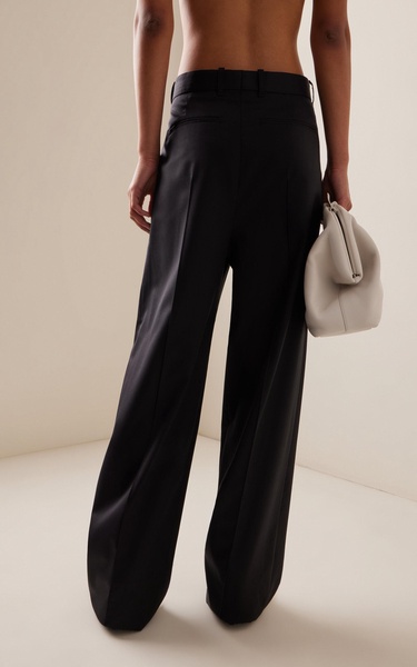 Split-Front Wool Trousers