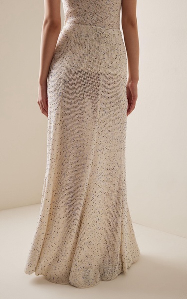 Floris Beaded Knit Silk Maxi Skirt