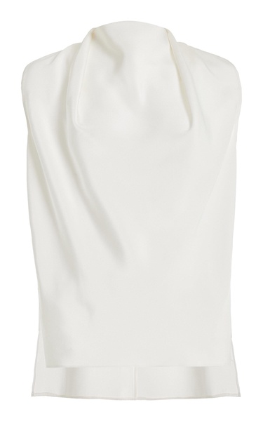 Blythe Draped Silk-Crepe Top