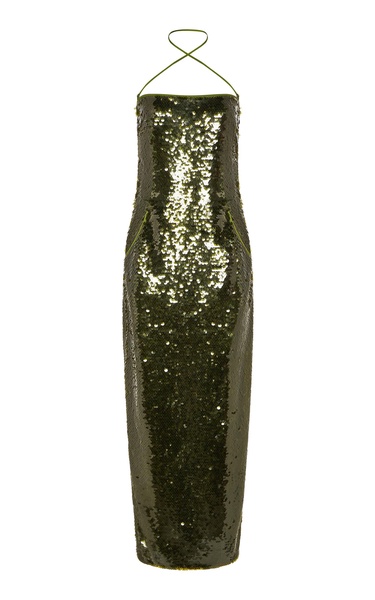 Audrey Sequined Crepe Maxi Dress