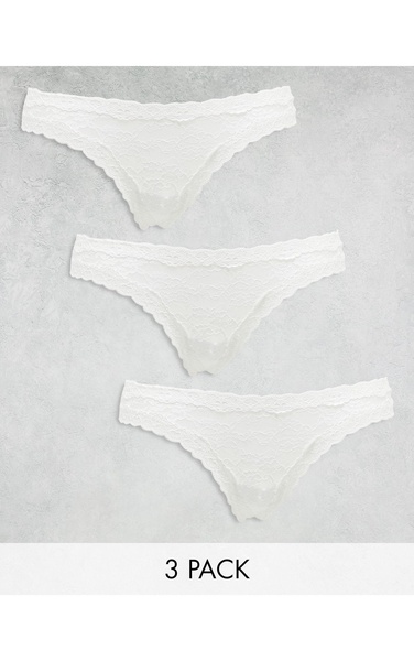 Lindex So U Dana 3-pack lace thong in white