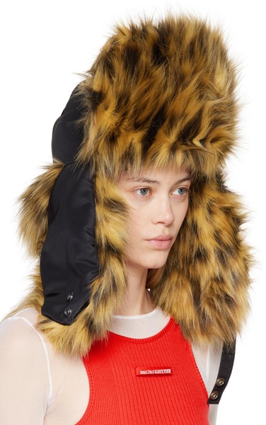 Black 'The Leopard Ushanka' Hat