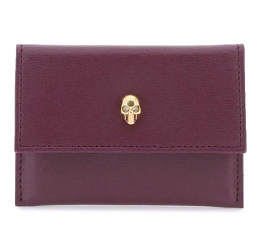 Alexander McQueen Foldover Skull Stud Detailed Cardholder