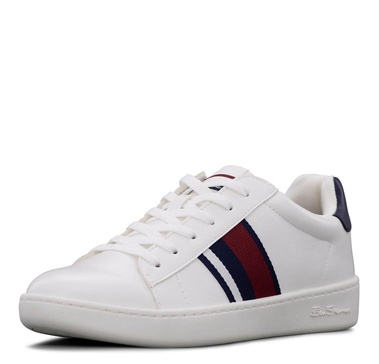 Ben Sherman Mens Hampton Stripe Lace Up Sneakers Shoes Casual - White - Size 9 M