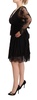 Aniye By Black Floral Lace Cotton Long Sleeves V-neck Shift Dress