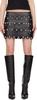 Black Studded Eye Leather Miniskirt