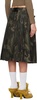 Khaki Camouflage Cargo Pocket Kilt Midi Skirt