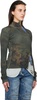 Khaki Camouflage Printed Knit Sweater