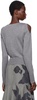 Gray Drape Knit Detail Sweater