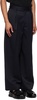 Navy Pleated Wide Leg Trousers