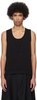 Black Double-Pleated Tank Top